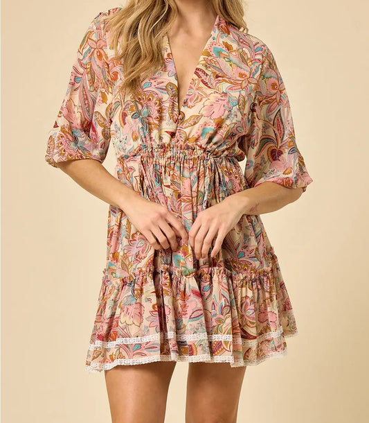 Floral Printed Tier Dress