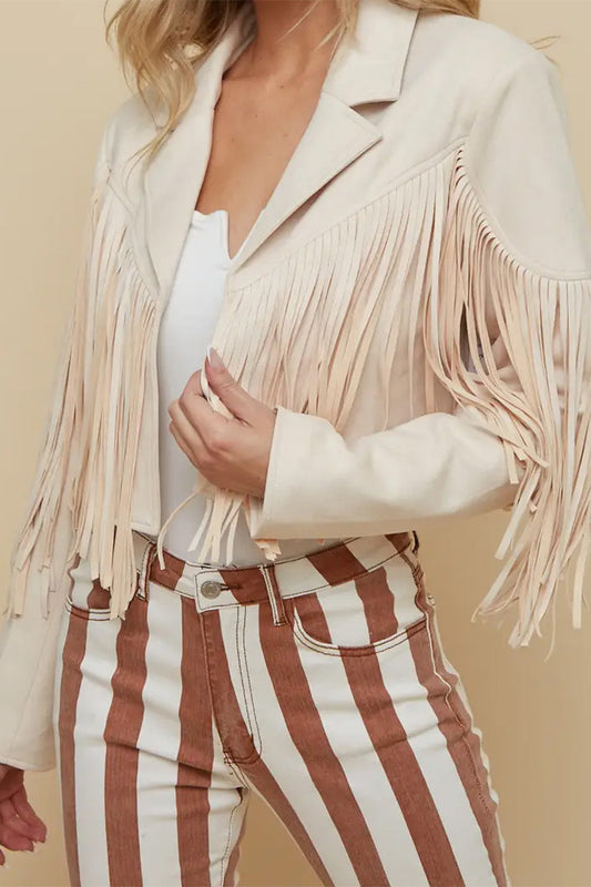 Fringe Suedette Moto Jacket