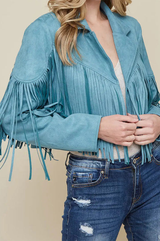 Fringe Suedette Motto Jacket