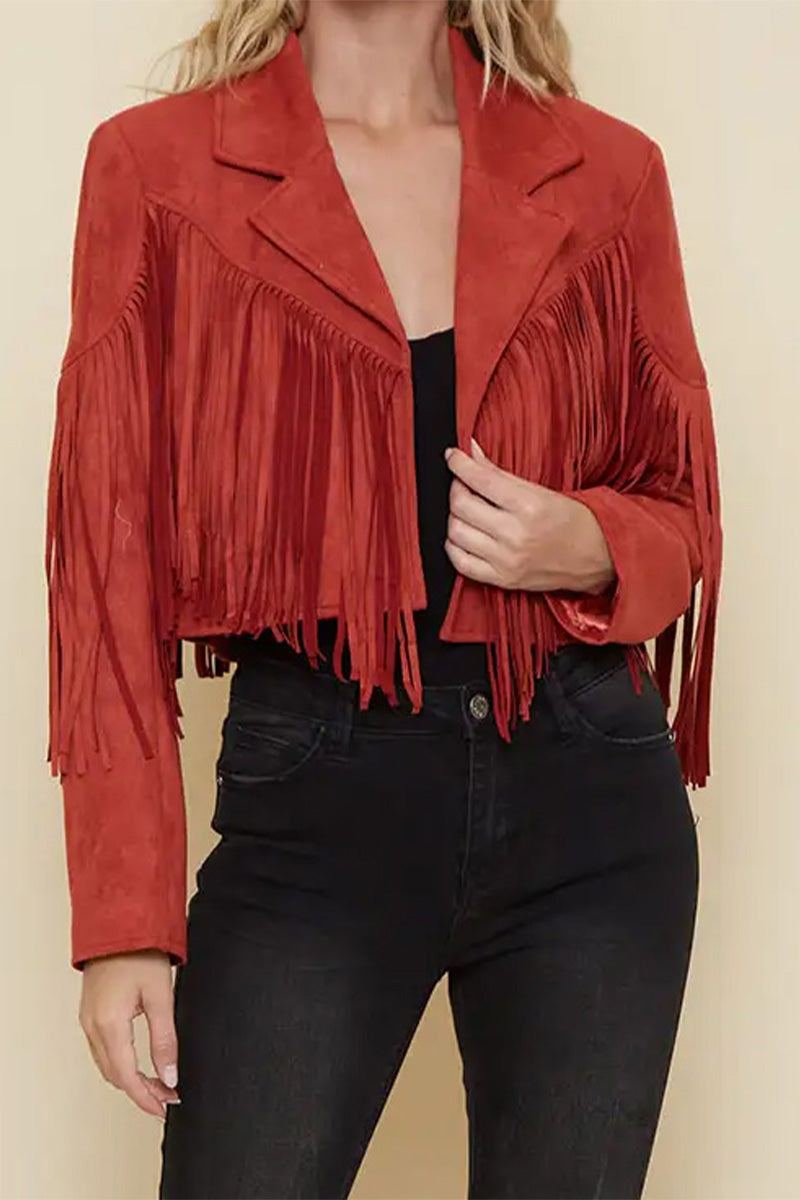 Fringe Suedette Moto Jacket