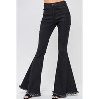 Washed Flared Denim Black