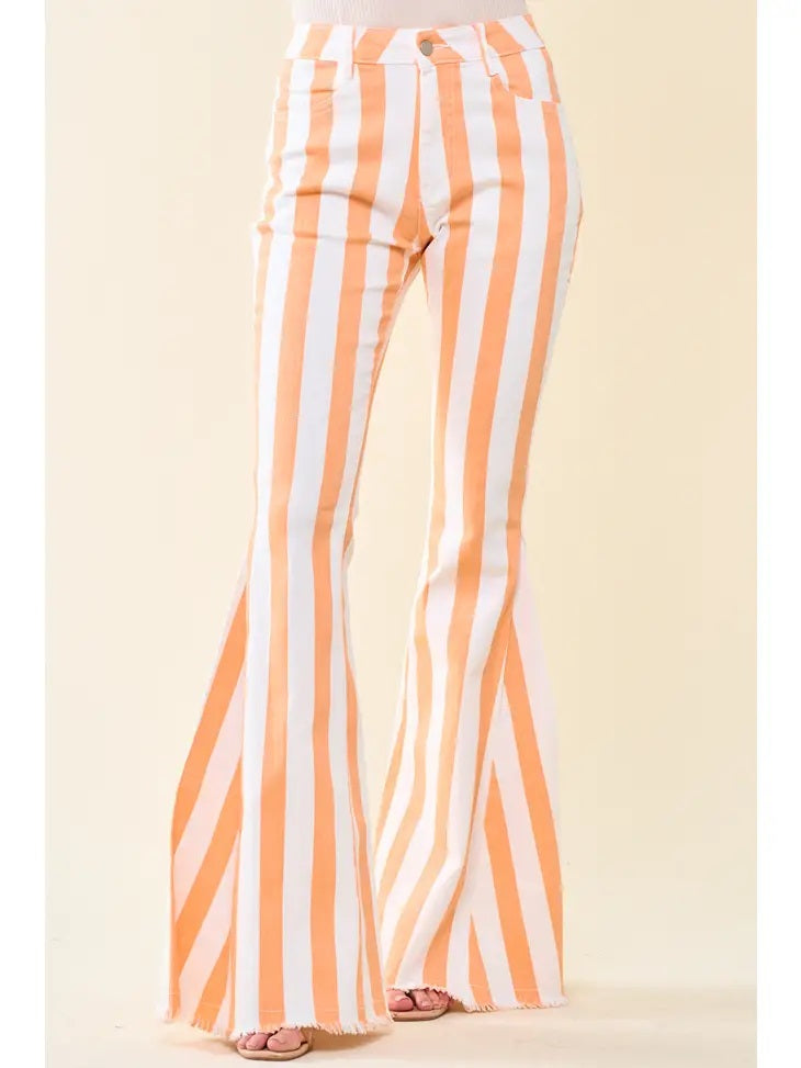 Striped Bell Bottom Jeans