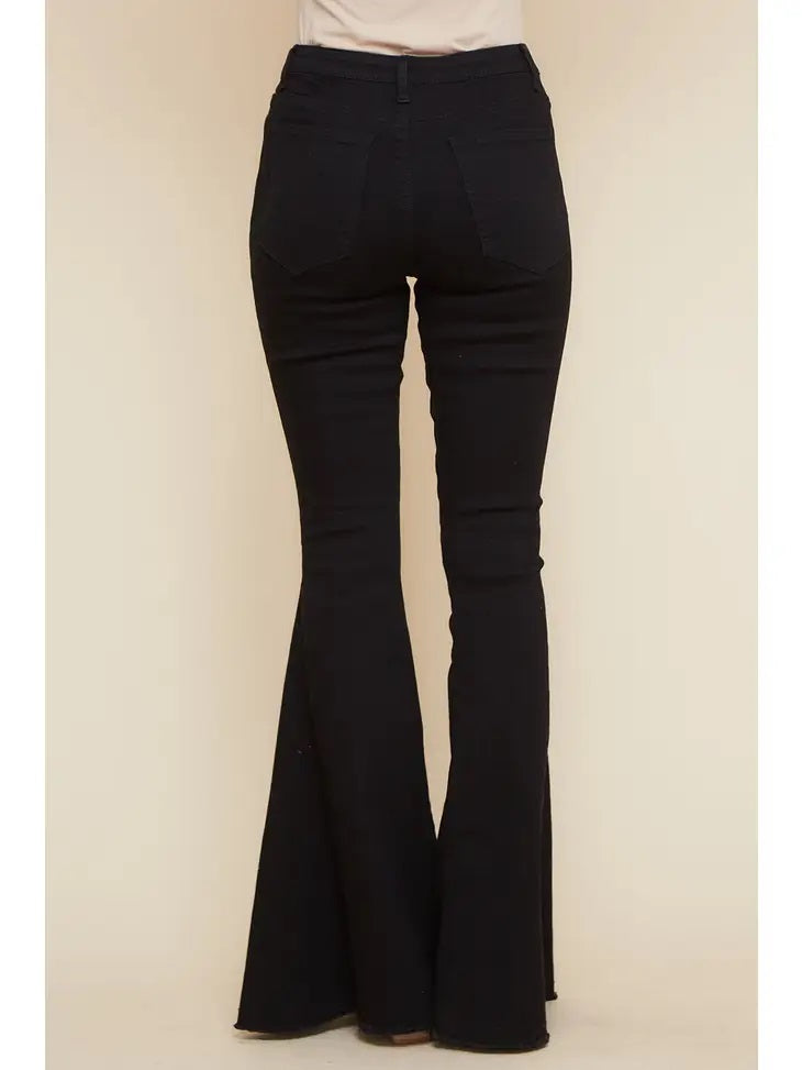 Fringed Bell Bottom Denim