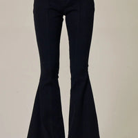 Black Back Suede Star Flare Jeans