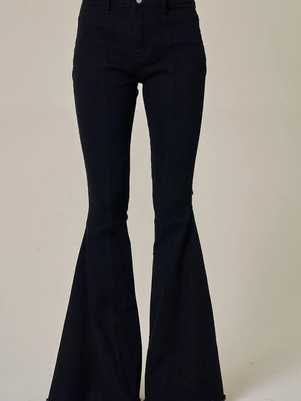 Black Back Suede Star Flare Jeans