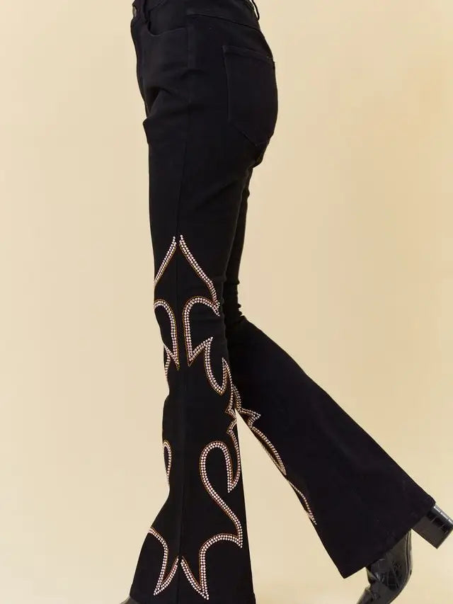 Embellished Denim Pants