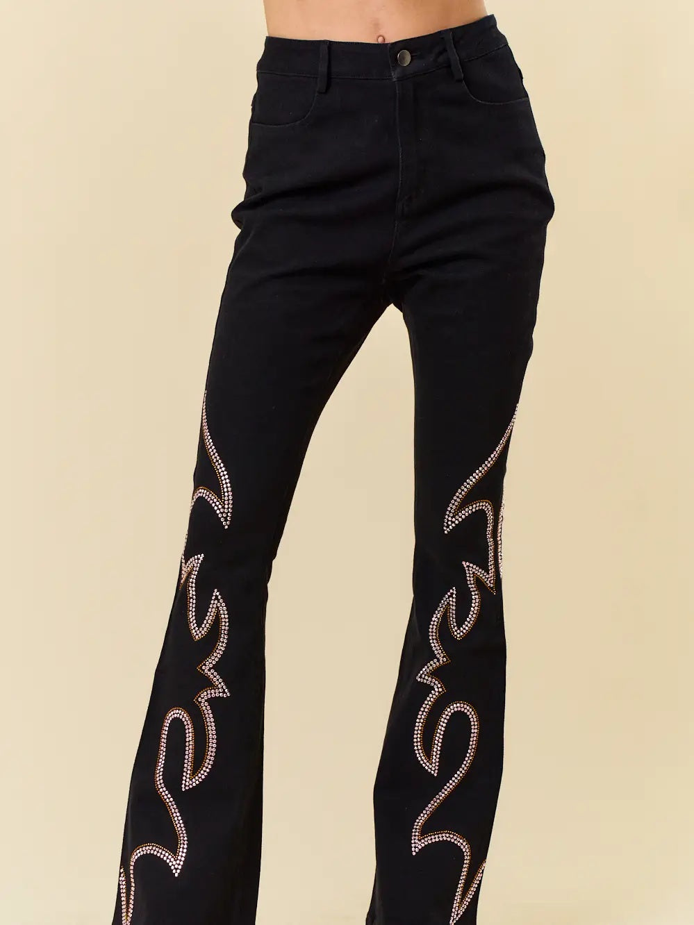 Embellished Denim Pants