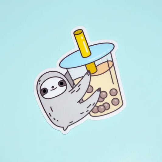 Sloth Loves Bubble Tea Sticker
