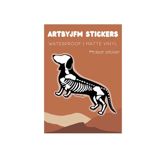 Skeleton Dachshund Sticker