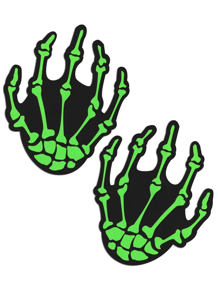 Zombie Neon Green Skeleton Hands Pasties