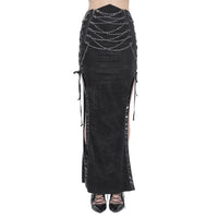 Chain Maxi Skirt With Side Slits