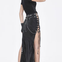 Chain Maxi Skirt With Side Slits