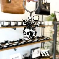 Skull Flowers Hard Enamel Keychain