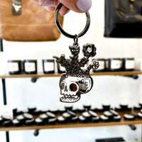 Skull Flowers Hard Enamel Keychain