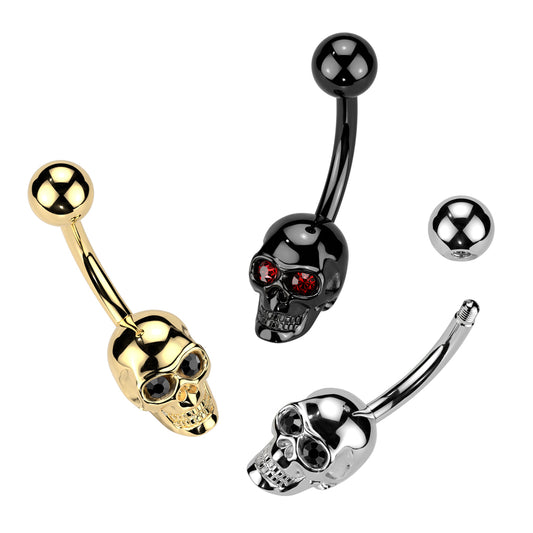 Skull With Gem Eyes Navel