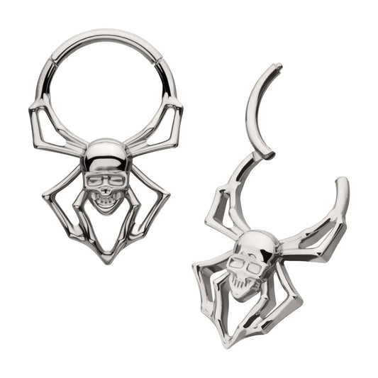 Skull Spider Hinged Hoop Plain