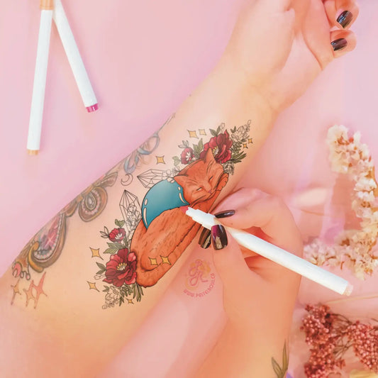 Sleeping Witch Temporary Tattoo