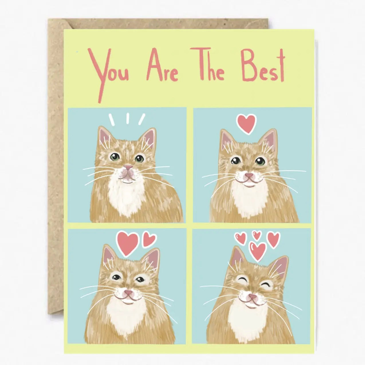 Sleepy Eyes Cat- Friendship Card, Thank You Card, Love Card