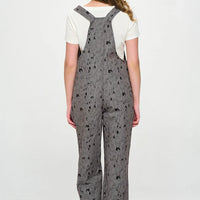 Multi Cat Print Cotton Jumpsuit Grey