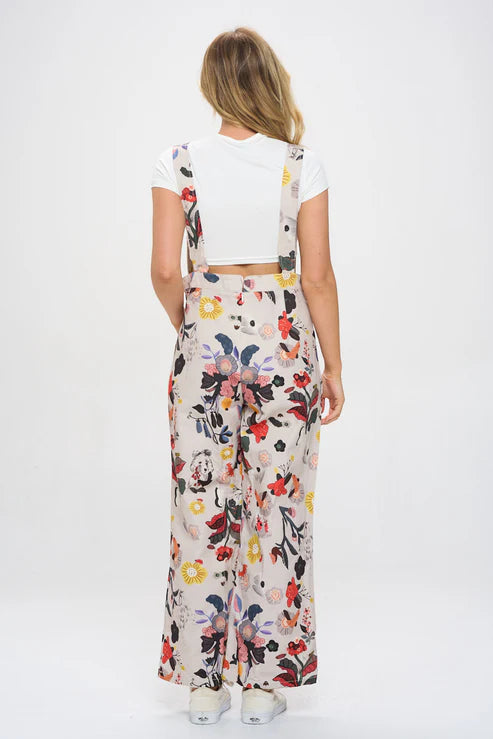 Bird Print Overall Grey
