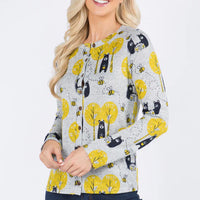Honey Bee Print Cardigan