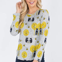 Honey Bee Long Sleeve Pullover Top