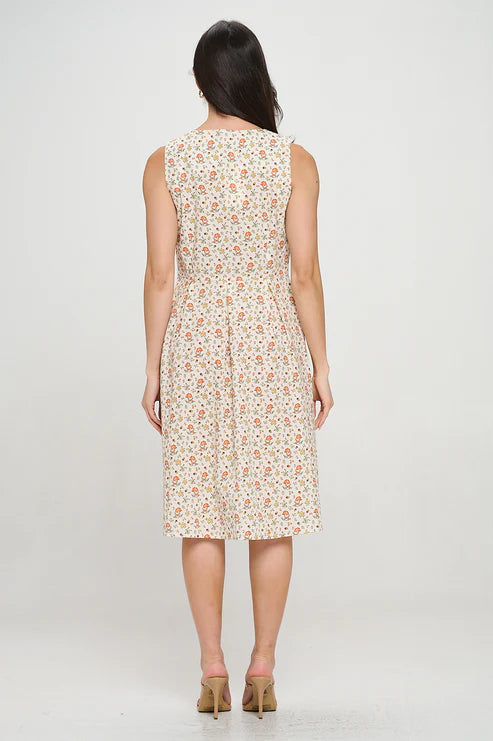 Mushroom Meadow Floral Dress