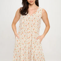 Mushroom Meadow Floral Dress