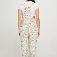 Mushroom Meadow Print Overalls