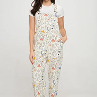 Mushroom Meadow Print Overalls