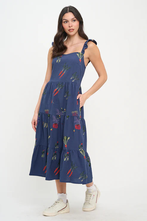 Veggie Garden Embroidered Dress