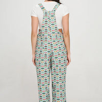 Floral Butterfly Print Overalls
