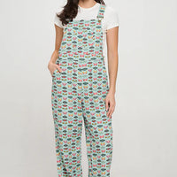 Floral Butterfly Print Overalls