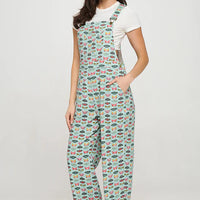 Floral Butterfly Print Overalls