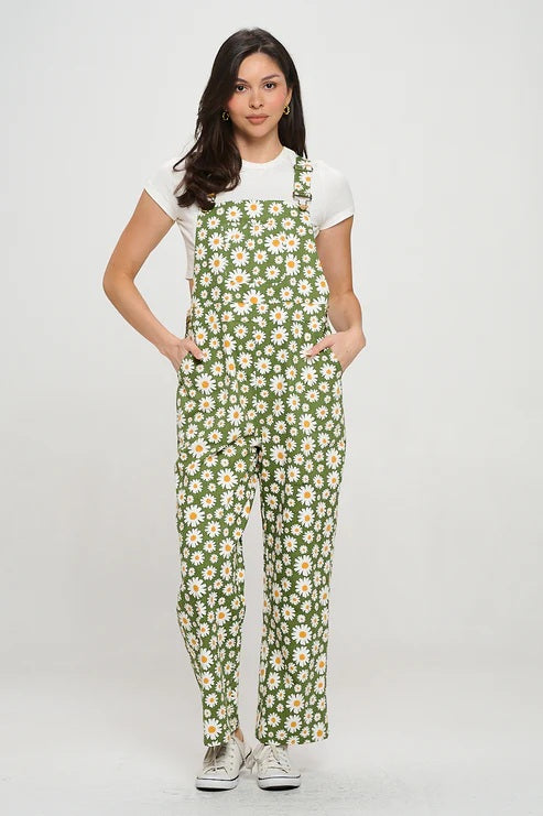 Blooming Print Daisy Overalls