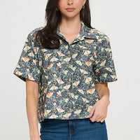 Moth Floral Print Shirt