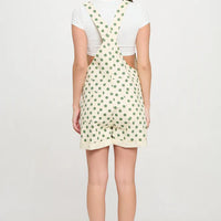 Retro Polka Dot Shortalls Green