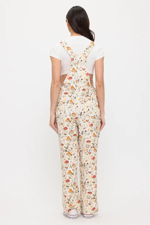 Lunar Mushroom Print Overalls