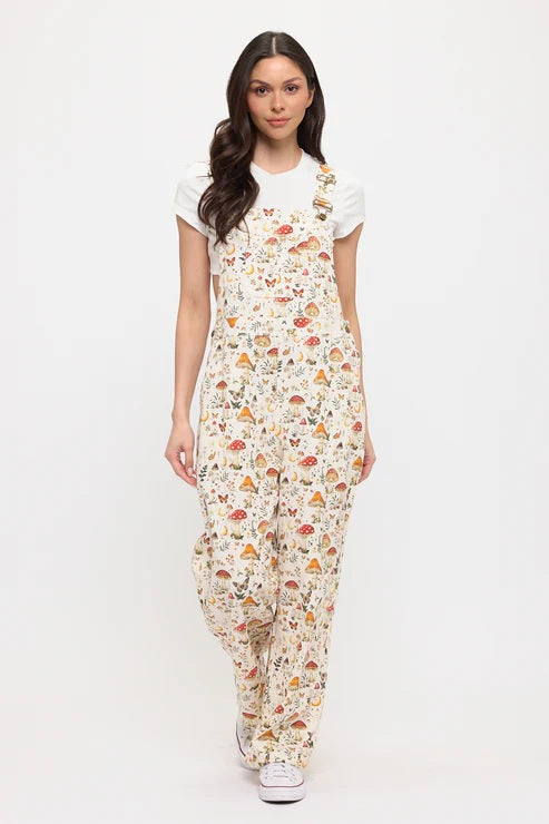 Lunar Mushroom Print Overalls