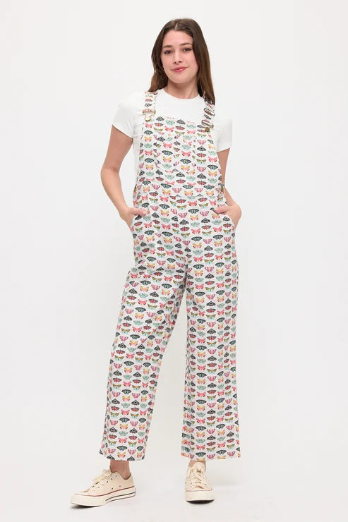 Colourful Butterfly Print Overalls