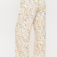 Spring Wildflowers Print Wide Leg Pants
