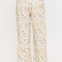 Spring Wildflowers Print Wide Leg Pants