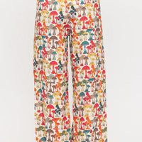 Colourful Mushroom Woods Print Wide Leg Pants