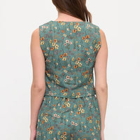 Wildflower Meadow Print V-Neck Vest