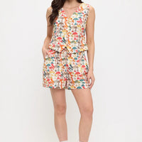 Colourful Mushroom Woods Print V-Neck Vest