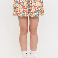 Colourful Mushroom Woods Print Shorts