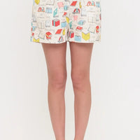Colourful Books Print Shorts