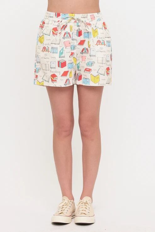 Colourful Books Print Shorts