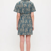 Indigo Vine Button Down Shirt Dress