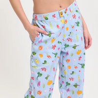Floral Garden Vegetable Print Pants